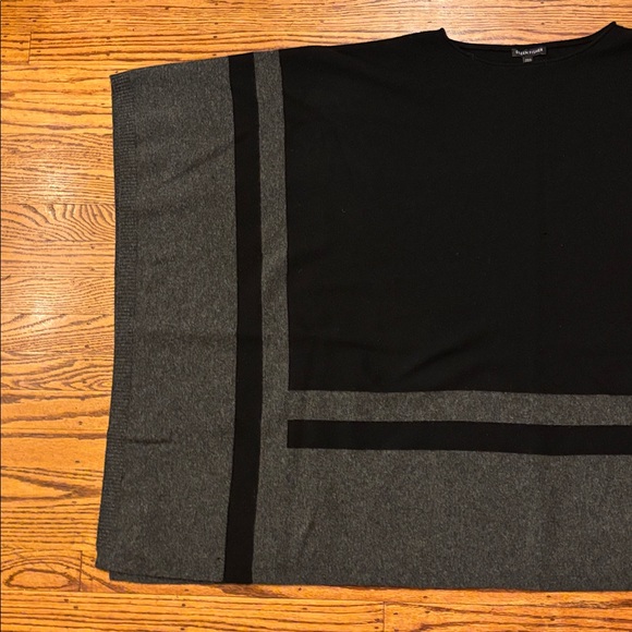 Eileen Fisher Black and Gray Poncho - Picture 2 of 10